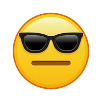 inespressivo viso con occhiali da sole grande dimensione di giallo emoji Sorridi vettore