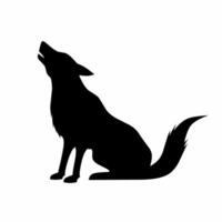 lupo ululato silhouette icona vettore. lupo ululato silhouette può essere Usato come icona, simbolo o cartello. lupo icona per design relazionato per animale, natura o paesaggio vettore