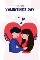 vettore san valentino giorno carta romantico carta per tutti Gli amanti vettore illustrazione per saluto carta