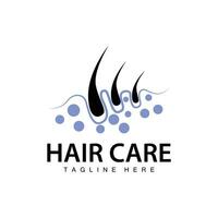 capelli cura logo design semplice capelli pelle cura silhouette illustrazione vettore modello