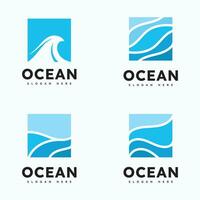 oceano onda logo modello vettore, oceano semplice e moderno logo design vettore