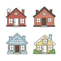 collezione di case nel diverso colori su un' bianca sfondo vettore