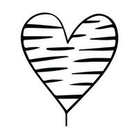 scarabocchio schizzo cuore, mano disegnato amore cuore isolato su bianca sfondo. vettore illustrazione per qualunque design.