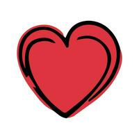 rosso scarabocchio cuore isolato su bianca sfondo. mano disegnato amore cuore. vettore illustrazione per qualunque design.