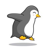 il pinguino salta gli animali dei cartoni animati che saltano l'illustrazione vettore