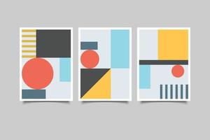 set di 3 poster moderni geometrici da parete vettore
