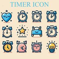 collezione di semplice 12 icone orologio carino vettore