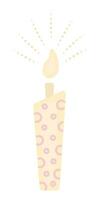 carino asimmetrico giallo candela con fiamma, vettore colore illustrazione