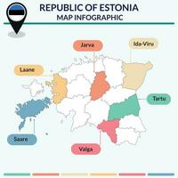 Infografica di Estonia carta geografica. Infografica carta geografica vettore