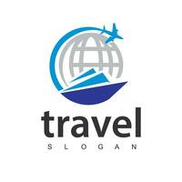 viaggio agenzia attività commerciale logo. vacanza e vacanza logo design vettore