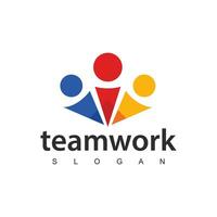 lavoro di squadra, amicizia, persone connettività logo design vettore