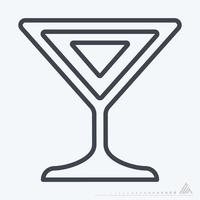 icona cocktail - stile linea vettore