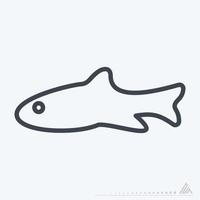 icona pesce - stile linea vettore