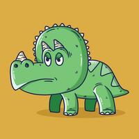 vettore illustrazione di cartone animato dinosauro. triceratopo cartone animato illustrazione. mano disegnato vettore illustrazione