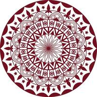 vettore disegno mandala arte, un' circolare design con rosso e bianca elementi
