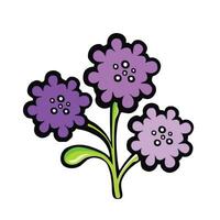 ortensia, stilizzato multistrato viola fiore, vettore