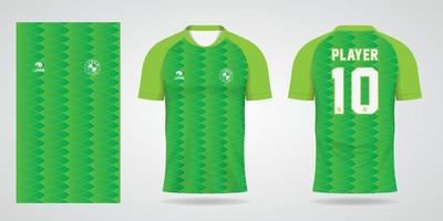 modello di maglia sportiva verde per il design della maglia dell'uniforme da calcio vettore