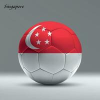 3d realistico calcio palla io con bandiera di Singapore su studio sfondo vettore