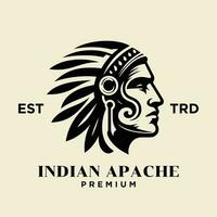 indiano apache tribù logo icona design vettore