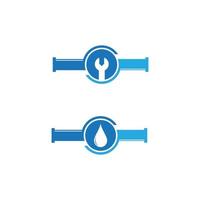 illustrazione di progettazione dell'icona di vettore di logo dell'impianto idraulico