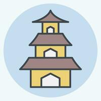 icona tempio. relazionato per sakura Festival simbolo. colore compagno stile. semplice design modificabile. semplice illustrazione vettore