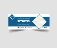 fitness Palestra sociale media copertina design vettore