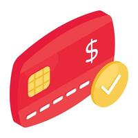 moderno design icona di verificata ATM carta vettore
