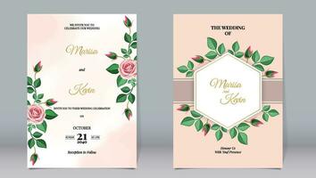 lusso nozze invito bellissimo rosa fiori e oro linea poligoni su un' semplice minimalista sfondo vettore