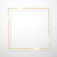 oro brillante luccichio raggiante Vintage ▾ telaio con ombre isolato su trasparente sfondo. d'oro lusso realistico rettangolo confine. vettore illustrazione