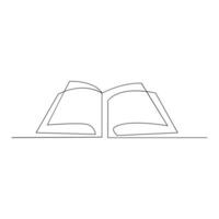 vettore nel uno continuo linea disegno di libro concetto di formazione scolastica, biblioteca logo illustrazione