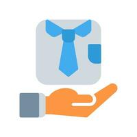 cravatta icona e mano icona schema nero stile. attività commerciale e finanza icone vettore