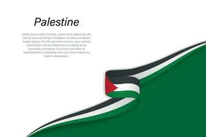 onda bandiera di Palestina con copyspace sfondo vettore