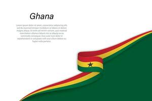 onda bandiera di Ghana con copyspace sfondo vettore