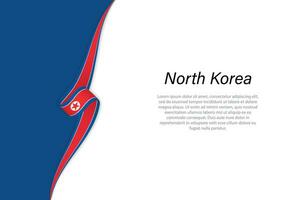 onda bandiera di nord Corea con copyspace sfondo vettore