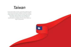 onda bandiera di Taiwan con copyspace sfondo vettore