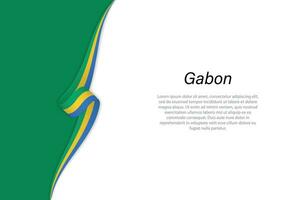 onda bandiera di Gabon con copyspace sfondo vettore