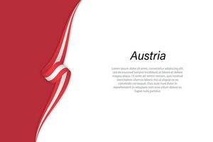 onda bandiera di Austria con copyspace sfondo. vettore
