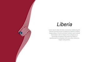 onda bandiera di Liberia con copyspace sfondo vettore