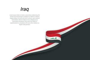 onda bandiera di Iraq con copyspace sfondo vettore