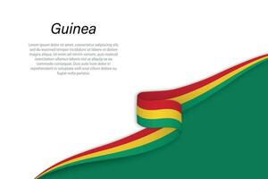 onda bandiera di Guinea con copyspace sfondo vettore