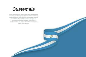 onda bandiera di Guatemala con copyspace sfondo vettore