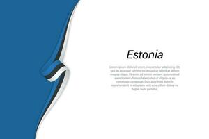 onda bandiera di Estonia con copyspace sfondo. vettore
