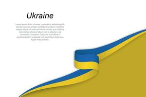 onda bandiera di Ucraina con copyspace sfondo vettore