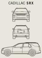 2006 cadillac srx auto planimetria vettore