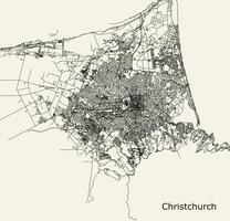 città strada carta geografica di Christchurch, nuovo Zelanda vettore