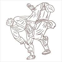 karatè illustrtion sparring vettore kumite