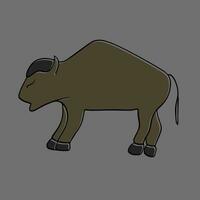 vettore isolato illustrazione di bisonte con schema.