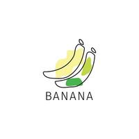 Banana frutta logo nel minimalista stile. vettore