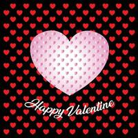 gratuito vettore San Valentino rosa cuore design su nero sfondo.
