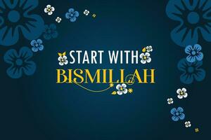 gratuito vettore inizio con bismillah floreale modello islamico sfondo.